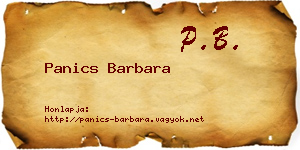 Panics Barbara névjegykártya